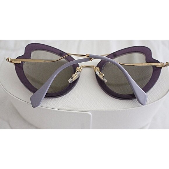 Miu Miu Butterfly Scenique Cat Eye Frame Sunglasses, Violet, Prada Case, New main image 9